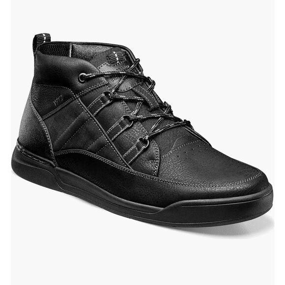 Men's Black High-Top Sneakers - Picture 1 of 8